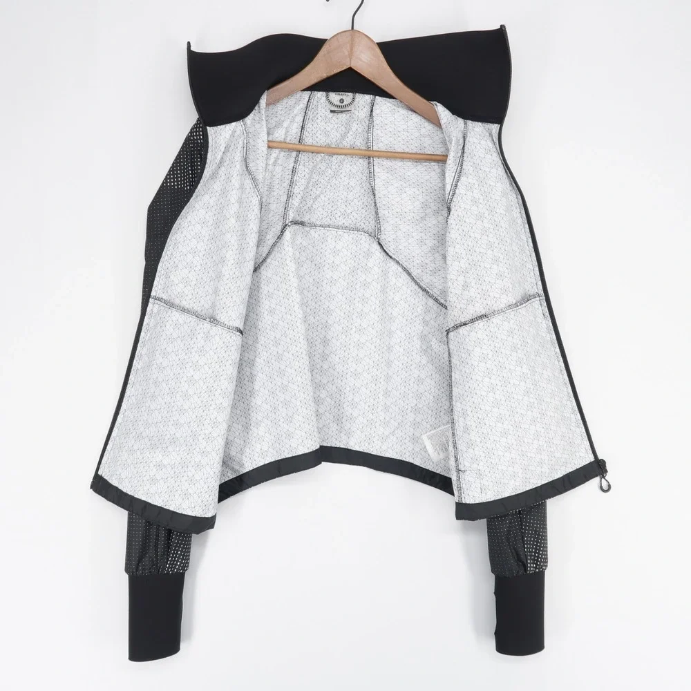 Craft Pro Glow In The Dark Lumen Jacket Womens L Black Reflective Print Running - Picture 3 of 9